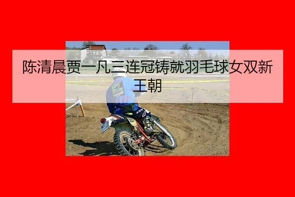 陈清晨贾一凡三连冠铸就羽毛球女双新王朝